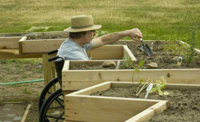 gardening in a wheelchair