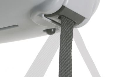 Self-adjusting strap inlet